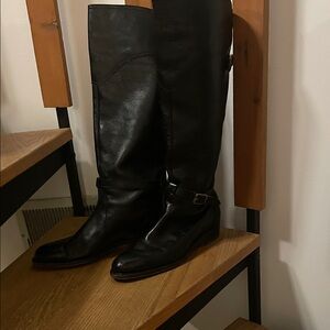 Black Leather FRYE Knee-High Boots